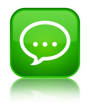 Konuşma kutsal kişilerin resmi parlak yeşil kare düğme