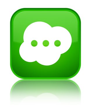 Beyin kutsal kişilerin resmi parlak yeşil kare düğme