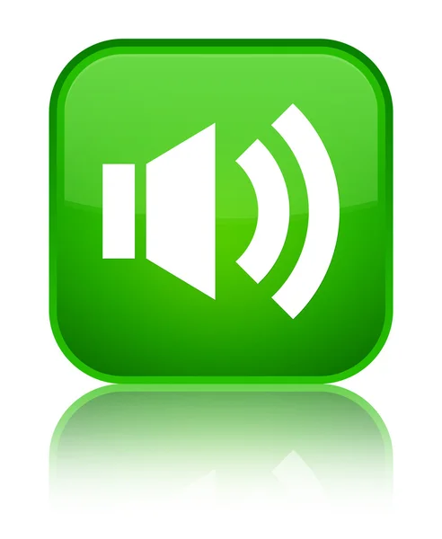 Volym ikonen glänsande gröna fyrkantiga knappen — Stockfoto
