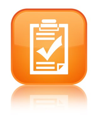 Denetim listesi kutsal kişilerin resmi parlak turuncu kare düğme