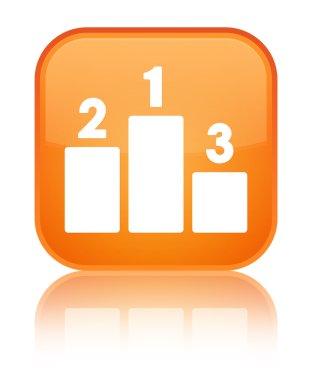 Podyum kutsal kişilerin resmi parlak turuncu kare düğme