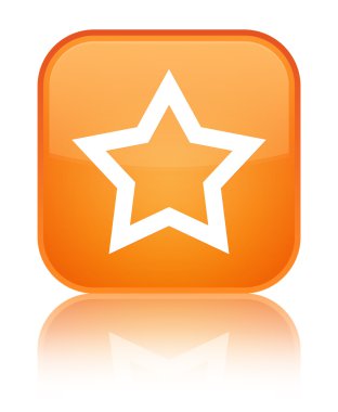 Yıldız simgesi parlak turuncu kare düğme