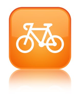 Bisiklet kutsal kişilerin resmi parlak turuncu kare düğme