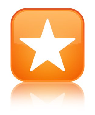 Yıldız simgesi parlak turuncu kare düğme