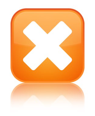 İptal kutsal kişilerin resmi parlak turuncu kare düğme