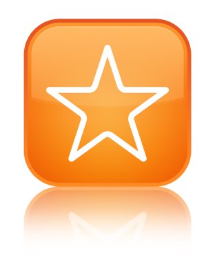 Yıldız simgesi parlak turuncu kare düğme