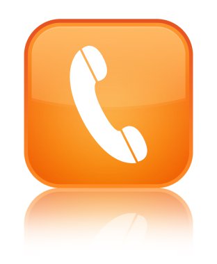 Telefon kutsal kişilerin resmi parlak turuncu kare düğme