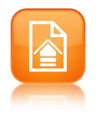 Belge simgesi parlak turuncu kare düğmesini upload