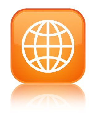 Dünya kutsal kişilerin resmi parlak turuncu kare düğme