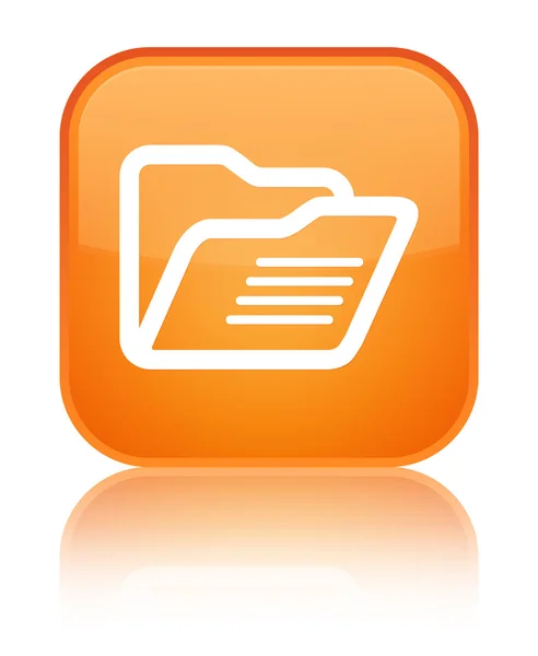 Folderu ikona błyszczący pomarańczowy przycisk kwadratowy — Zdjęcie stockowe