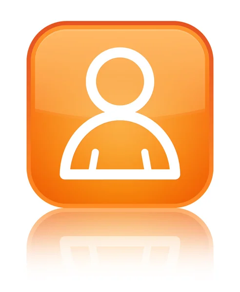 Icona membro pulsante quadrato arancione lucido — Foto Stock