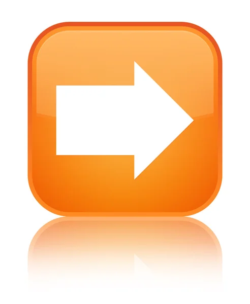 Strzałek ikony błyszczący pomarańczowy kwadrat przycisk Dalej — Zdjęcie stockowe