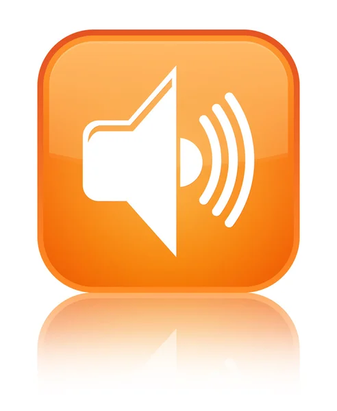 Volume icon shiny orange square button — Stock Photo, Image