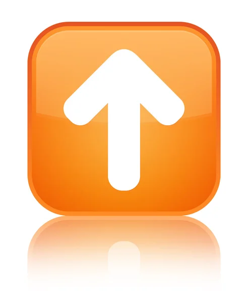 Töltsd fel nyíl ikon fényes narancssárga négyzet gomb — Stock Fotó