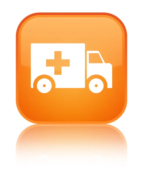 Ambulance lesklé oranžové čtvercové tlačítko — Stock fotografie