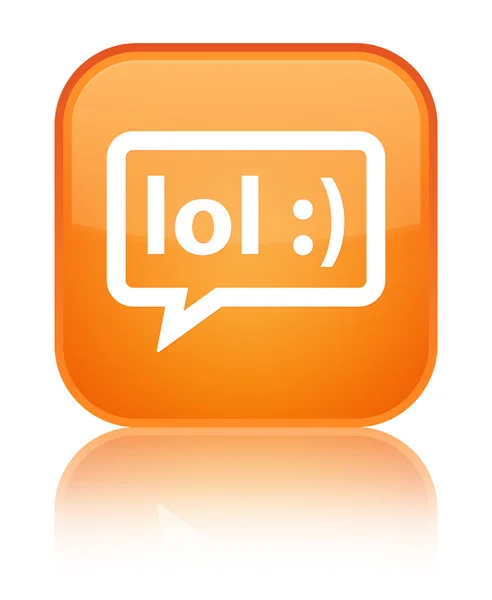 LOL bubble icon shiny orange square button — Stock Photo, Image