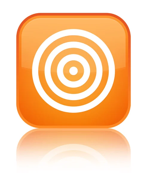 Pictogram glanzend oranje vierkante doelknop — Stockfoto