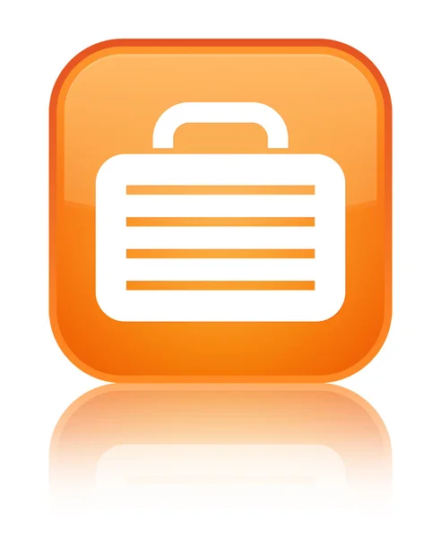 Väska-ikonen glänsande orange fyrkantiga knappen — Stockfoto