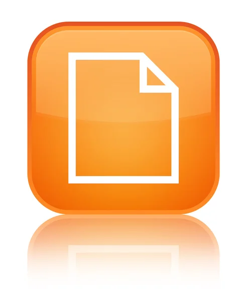 Prázdná stránka ikonu lesklé oranžové čtvercové tlačítko — Stock fotografie