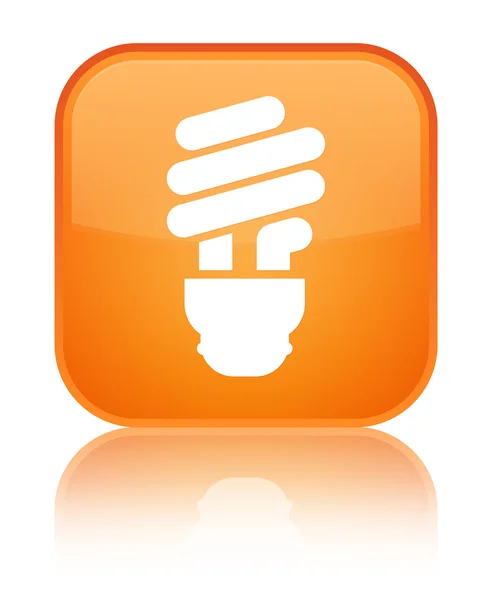 Bulb icon shiny orange square button — Stock Photo, Image