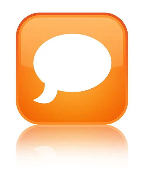 Chat icon shiny orange square button — Stock Photo, Image