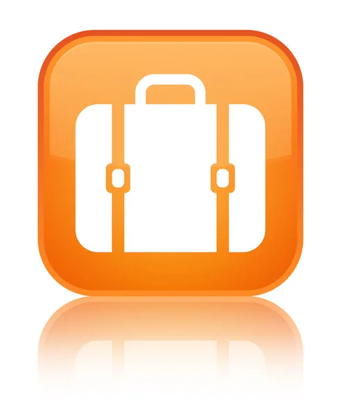 Τσάντα εικονίδιο λαμπερό πορτοκαλί τετράγωνο κουμπί — Φωτογραφία Αρχείου