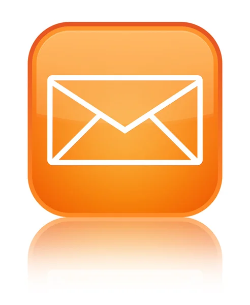 Email icon shiny orange square button — Stock Photo, Image