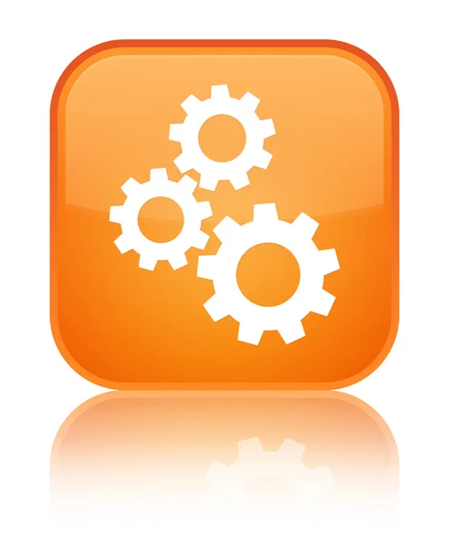 Zařízení ikonu lesklé oranžové čtvercové tlačítko — Stock fotografie