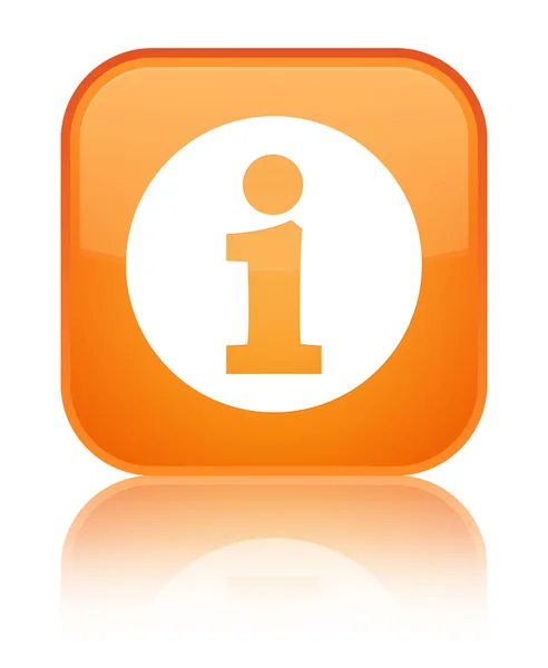 Info glanzend oranje vierkante knoop van het pictogram — Stockfoto