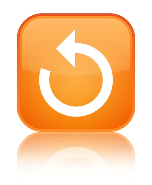 Refresh arrow icon shiny orange square button — Stock Photo, Image