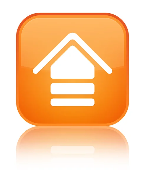 Carregar ícone laranja brilhante botão quadrado — Fotografia de Stock