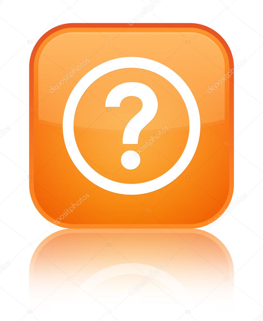 Question icon shiny orange square button