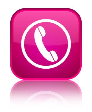 Telefon kutsal kişilerin resmi parlak pembe kare düğme
