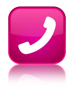 Telefon kutsal kişilerin resmi parlak pembe kare düğme