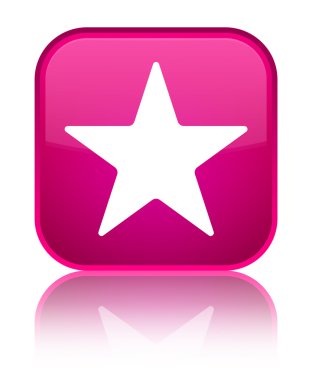 Yıldız simgesi parlak pembe kare düğme