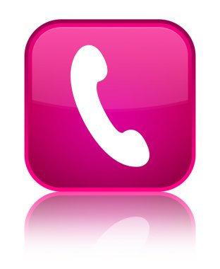 Telefon kutsal kişilerin resmi parlak pembe kare düğme