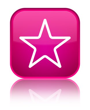 Yıldız simgesi parlak pembe kare düğme