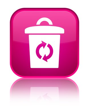 Çöp kutusu simgesini parlak pembe kare düğme