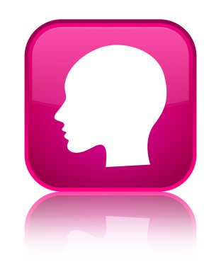 Kafa (kadın yüz) kutsal kişilerin resmi parlak pembe kare düğme