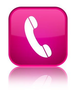 Telefon kutsal kişilerin resmi parlak pembe kare düğme