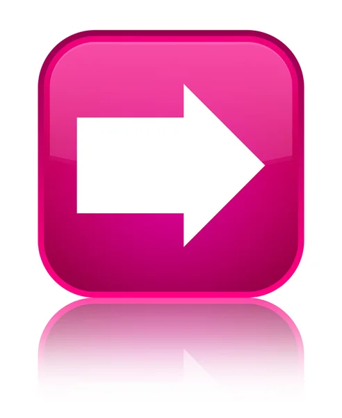 Βέλος εικονίδιο λαμπερό ροζ τετράγωνο κουμπί Επόμενο — Φωτογραφία Αρχείου