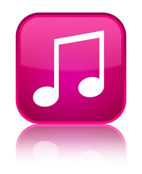 Music icon shiny pink square button — Stock Photo, Image