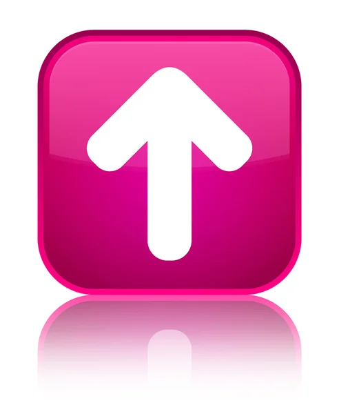 Загрузить значок со стрелкой блестит розовой квадратной кнопкой — стоковое фото