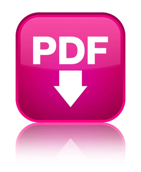 PDF scaricare icona rosa lucido pulsante quadrato — Foto Stock