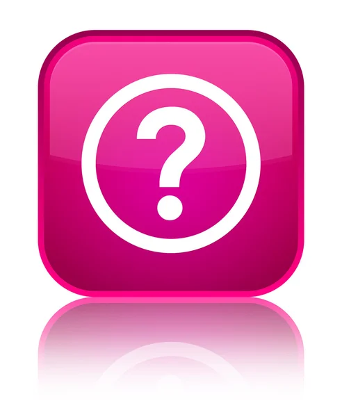 Kérdés ikon fényes rózsaszín négyzet gomb — Stock Fotó