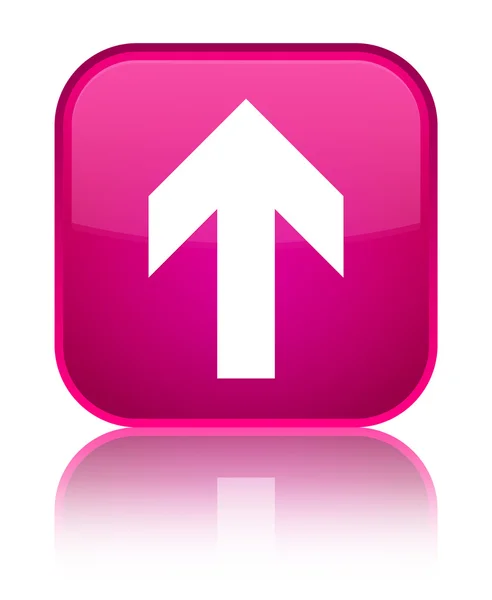 Вивантажити піктограму зі стрілкою блискуча рожева квадратна кнопка — стокове фото