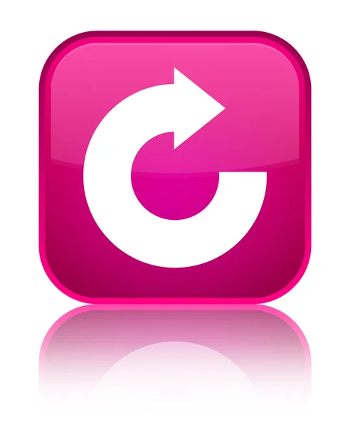 Répondre icône flèche brillant rose bouton carré — Photo