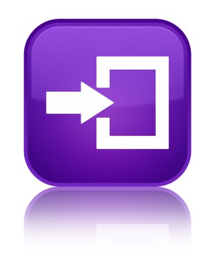 Oturum açma kutsal kişilerin resmi parlak mor kare düğme