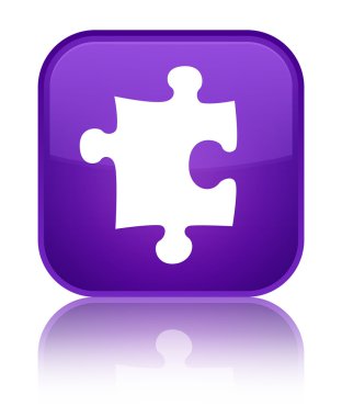 Bulmaca kutsal kişilerin resmi parlak mor kare düğme