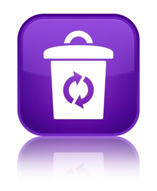 Çöp kutusu simgesini parlak mor kare düğme